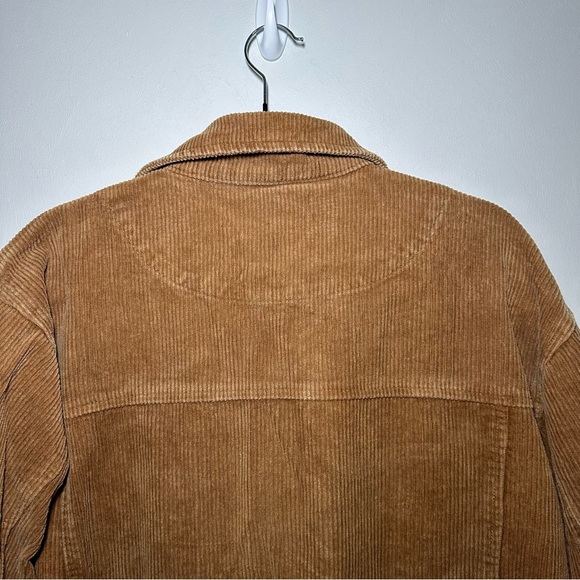 Brown Corduroy Jacket Shacket Distressed Size Medium 100% cotton - Picture 6 of 12